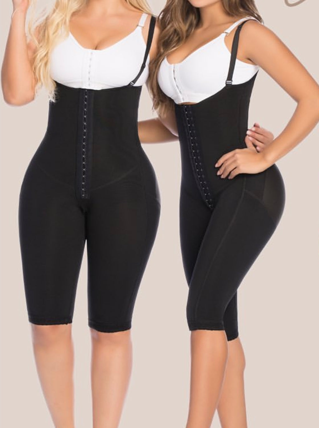 Faja Colombiana hasta la Rodilla sin Brasier | Tirantes Ajustables