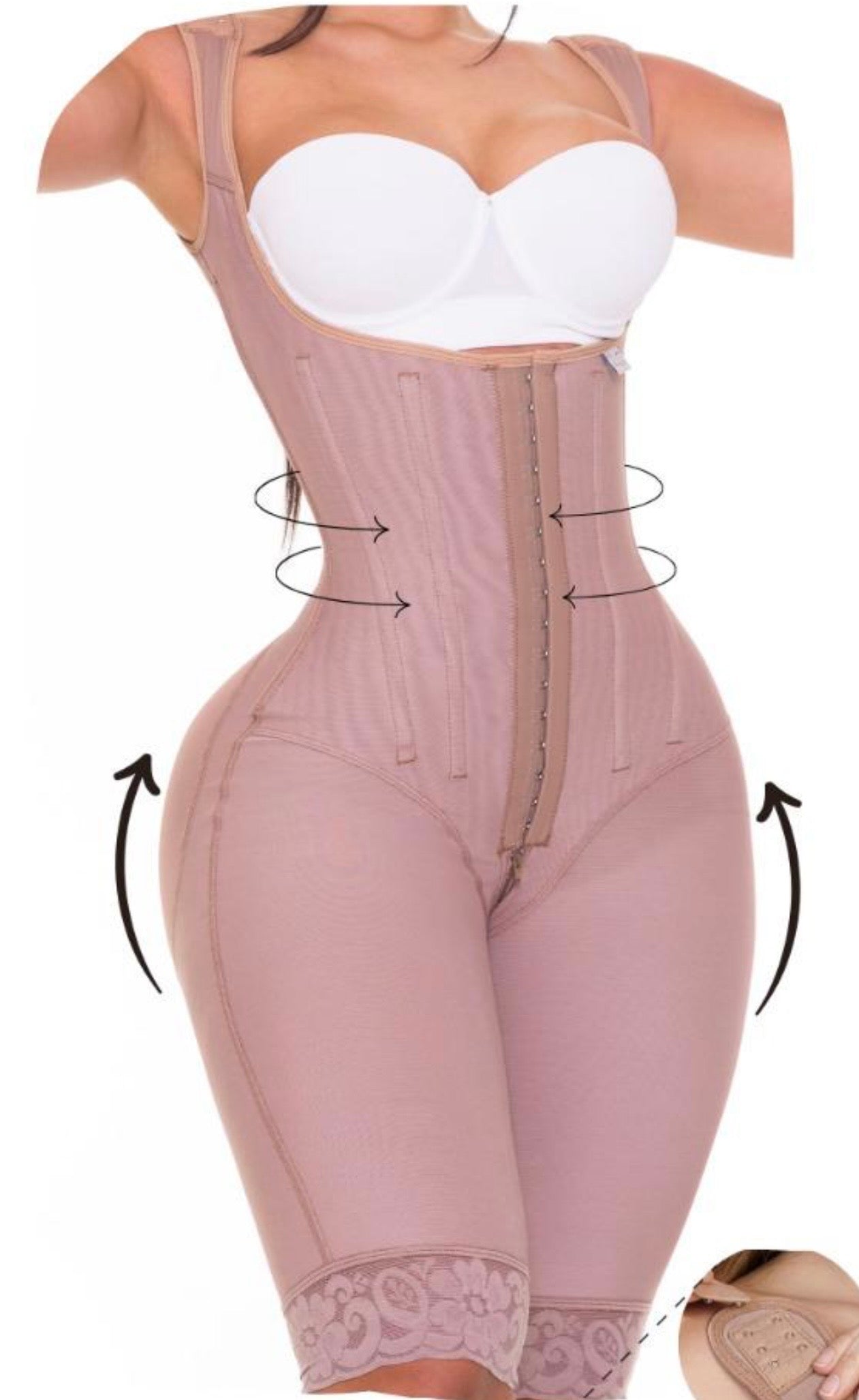 Hourglass Faja sin Brasier hasta la Rodilla | Con Varillas
